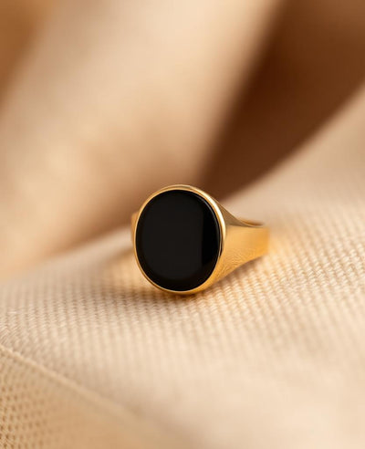 Onyx Gold Signet Ring