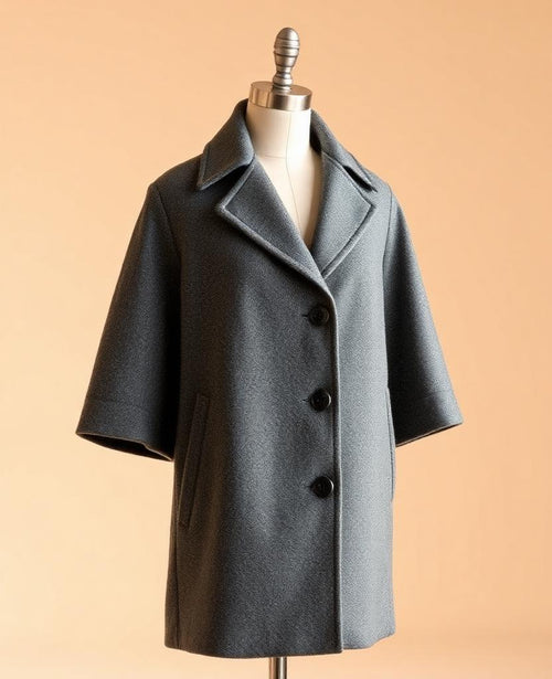 Ferro Grey Wool Cape