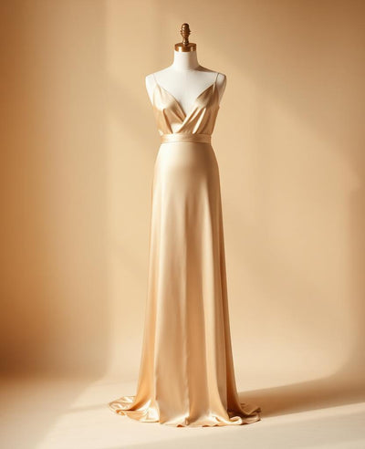 Lume Champagne Satin Gown