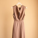 Mira Cowl-Back Satin Dress